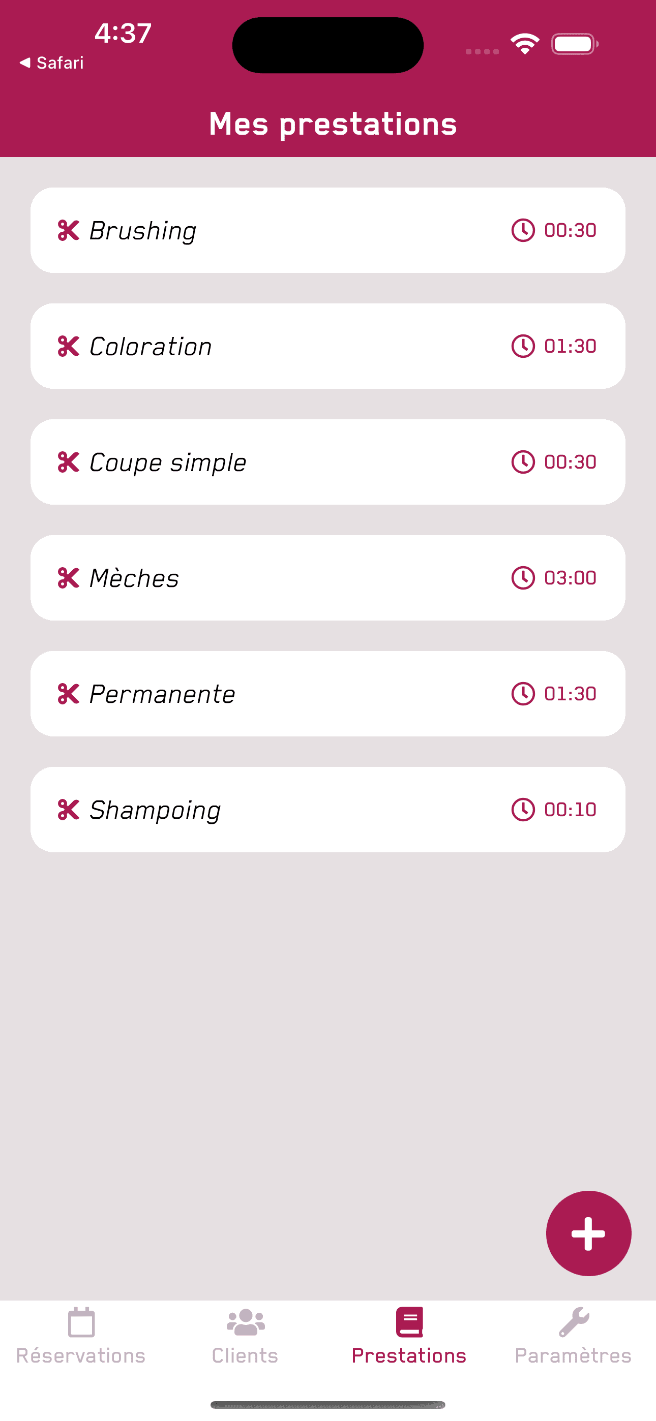 L’application dédiée aux coiffeurs à domicile
