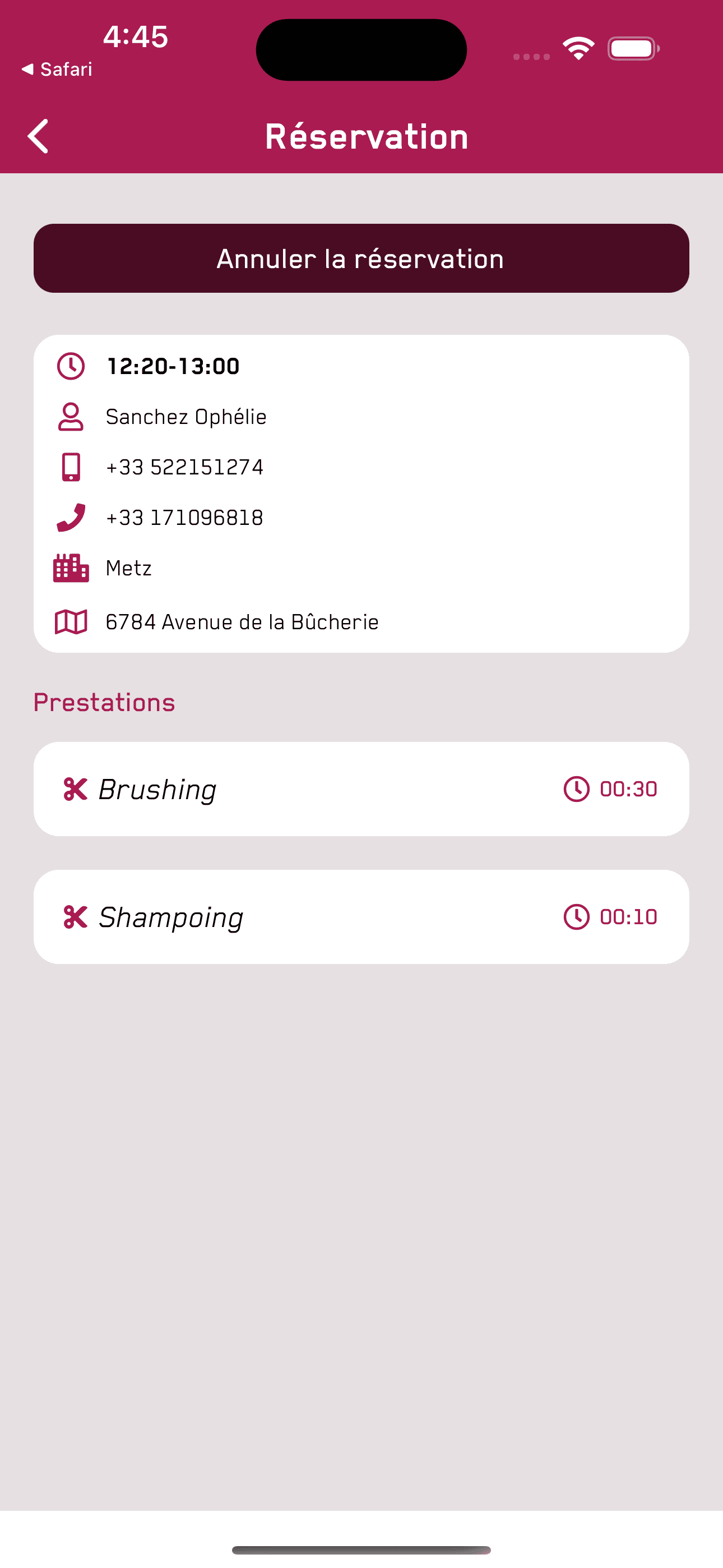 L’application dédiée aux coiffeurs à domicile